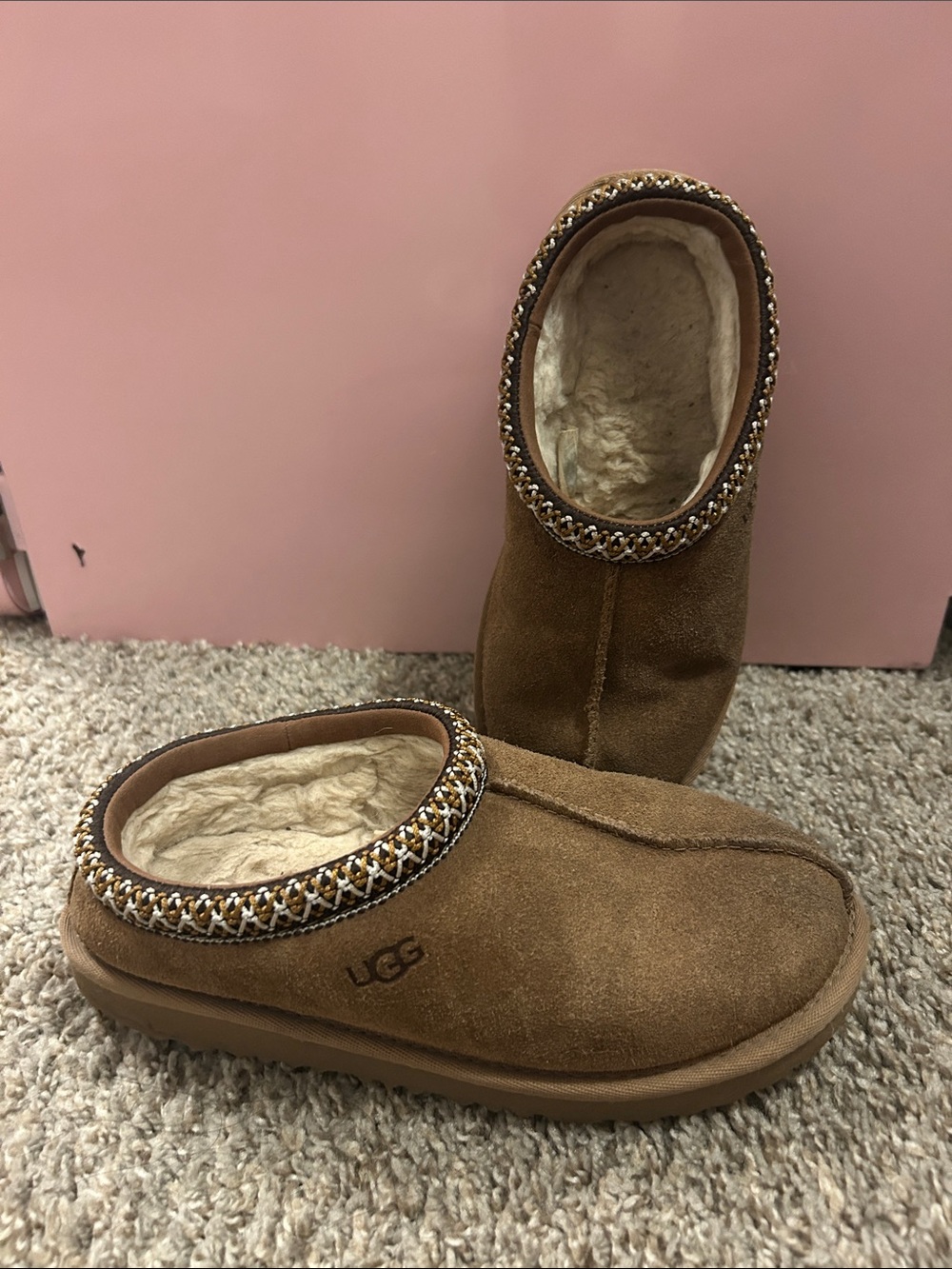 UGG Tasman II Girls Slippers Chestnut Suede size 3